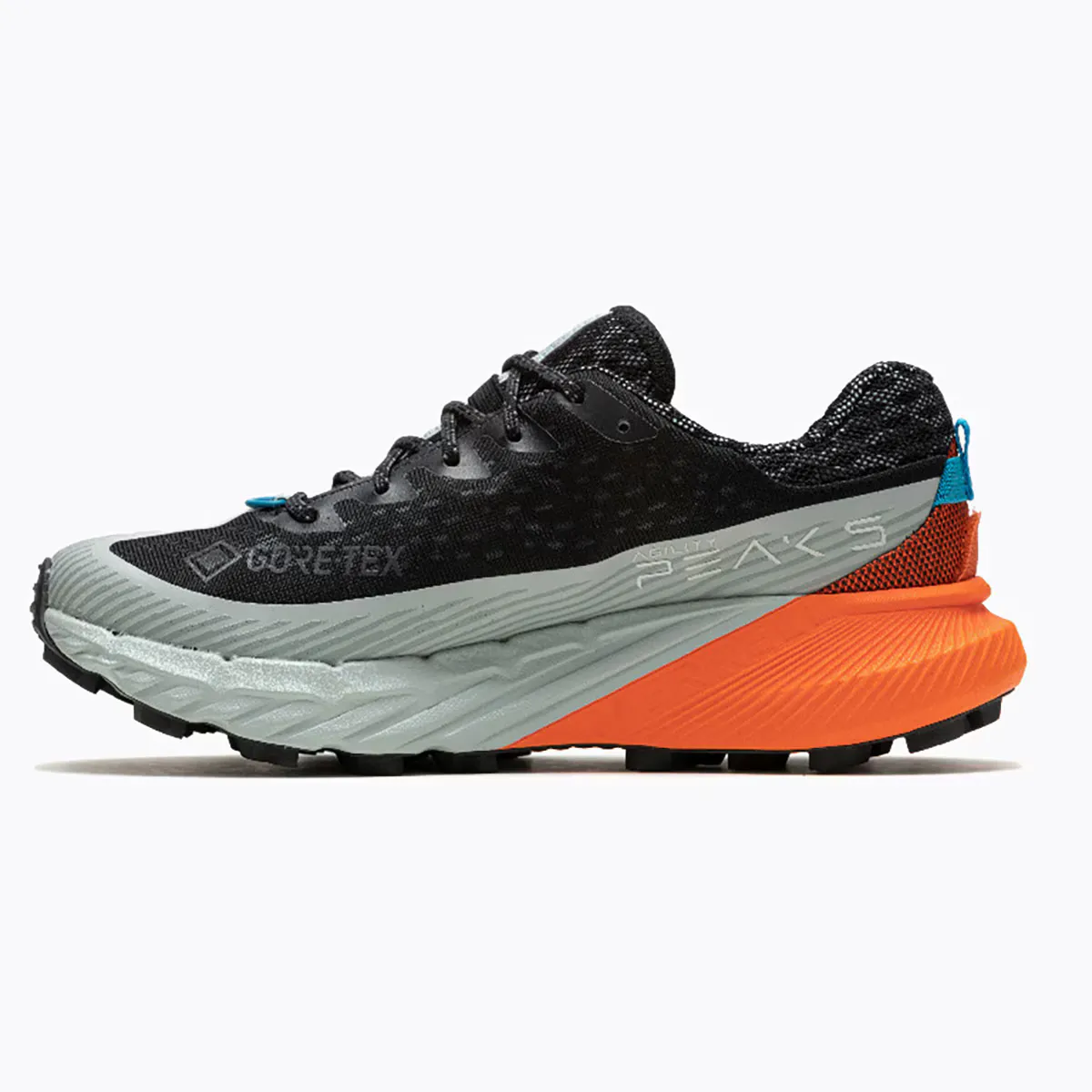 Кроссовки Merrell Agility Peak 5 GTX женские для бега по пересеченной местности, черный/оранжевый — фото 2