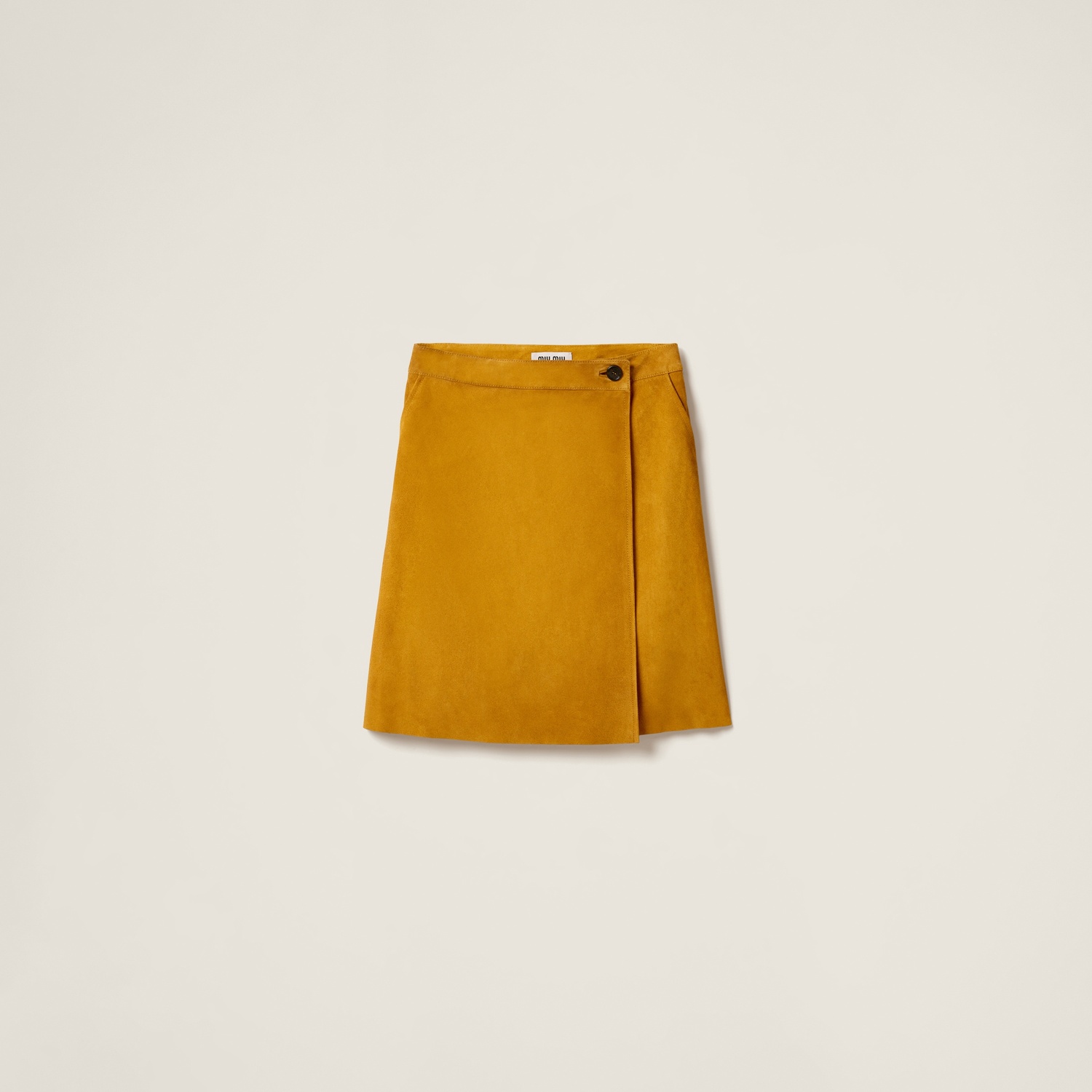 

Замшевая юбка с запахом MIU MIU, желтый