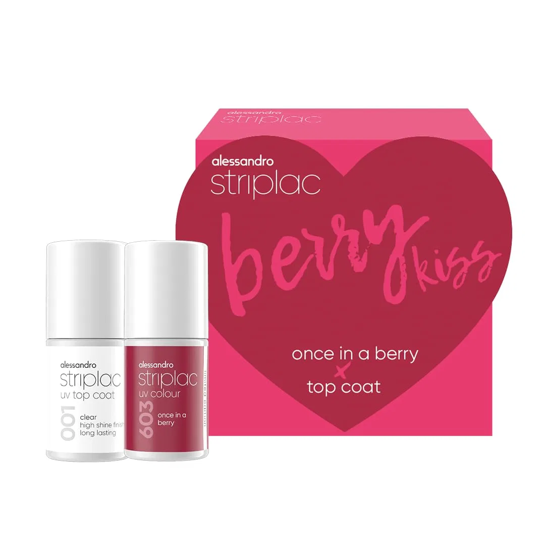 Набор УФ-лаков для ногтей «Striplac Berry Kiss» от alessandro Alessandro