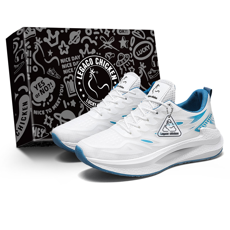 

Амортизирующие износостойкие низкие повседневные кроссовки Legaco Chicken, бело-серо-зеленые