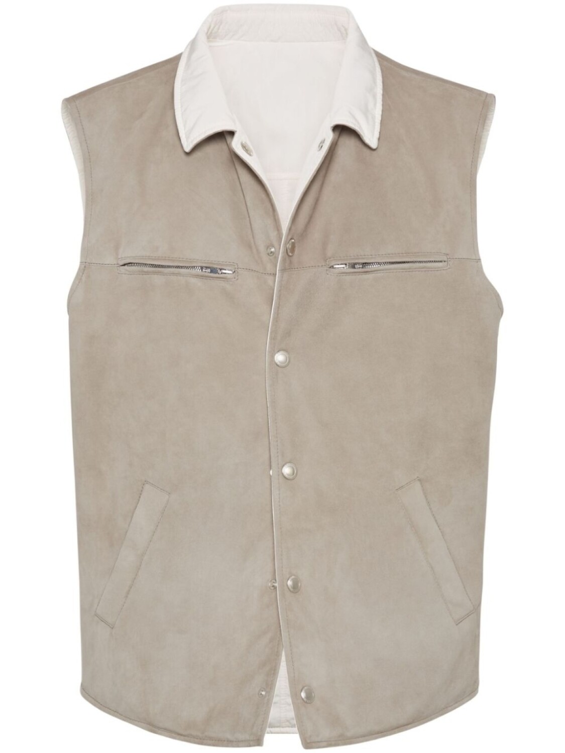 

Brunello Cucinelli кожаный жилет, нейтральный