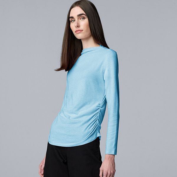 

Женская футболка с драпировкой и высоким воротником Simply Vera Vera Wang, Aqua Chalk Heather, Синий, Женская футболка с драпировкой и высоким воротником Simply Vera Vera Wang, Aqua Chalk Heather