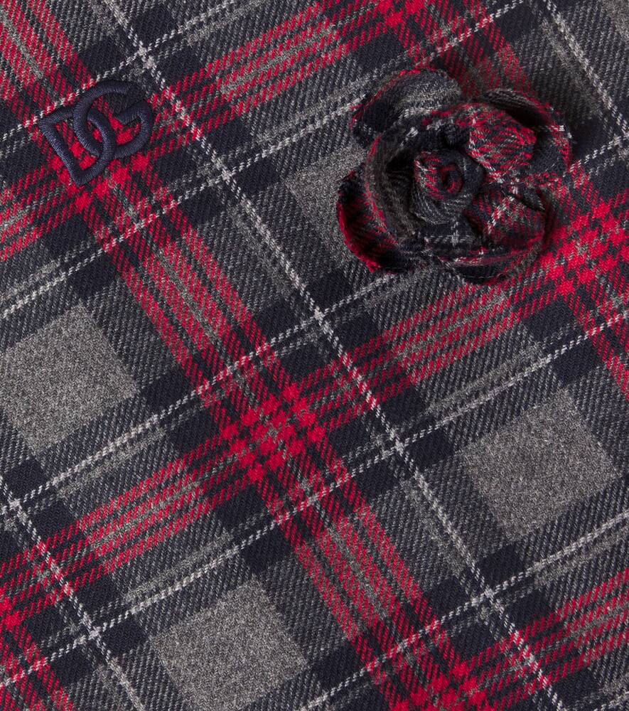 Платье с цветочной аппликацией в клетку Dolce&Gabbana Kids, Check-Tartan — фото 3