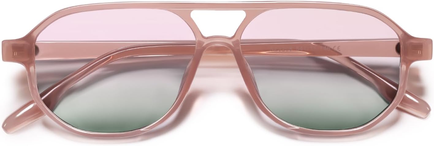 

Солнцезащитные очки-авиаторы VANLINKER в стиле ретро 70-х для женщин и мужчин, классические маленькие квадратные винтажные модные шестиугольные очки 2025 UV400 VL9870, C6 Pink Frame/Pink Green Grading Lens