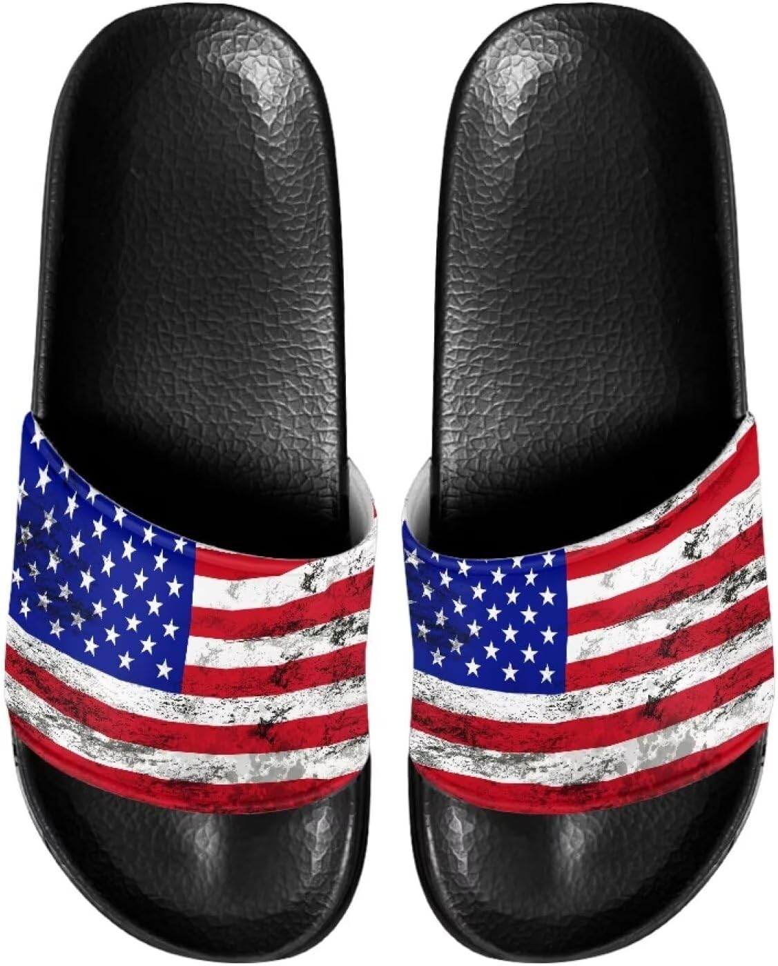 

Сланцы для мужчин, противоскользящие, быстро сохнущие, мягкие и легкие, с открытым носком Pugasmiru, Vintage America Flag Pattern