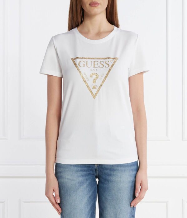 

Футболка женская Guess Jeans Regular Fit, белый / золотой