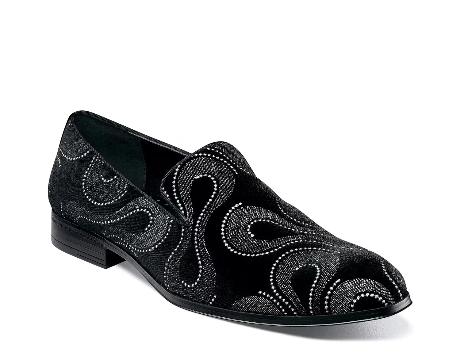 

Слипоны Swainson Plain Toe Stacy Adams, Black/Silver Metallic