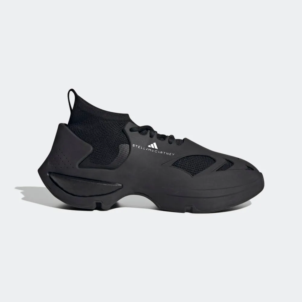 Мужские кроссовки Adidas Stella McCartney спортивного стиля на шнуровке - черные, черно-белый — фото 4