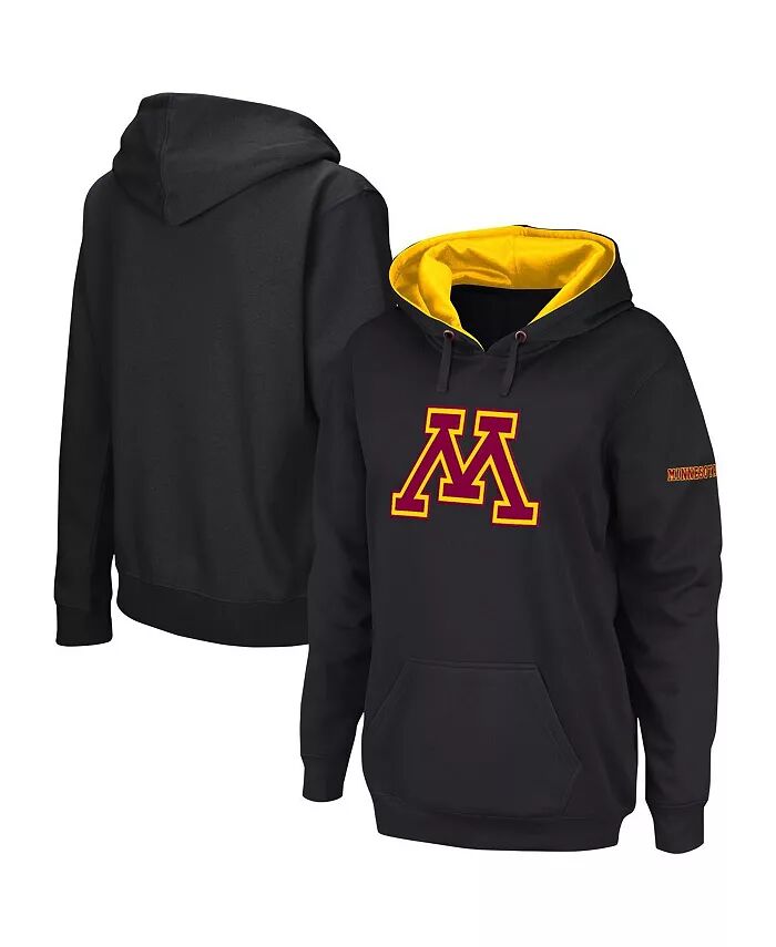 

Женская черная толстовка с капюшоном Minnesota Golden Gophers с большим логотипом Colosseum