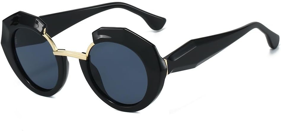 

Солнцезащитные очки RetroGradient в круглой оправе для женщин, в стиле Y2K, для уличной фотосъемки, для создания образа панка, для мужчин, с защитой от УФ-излучения UV400 KTUCN, Black