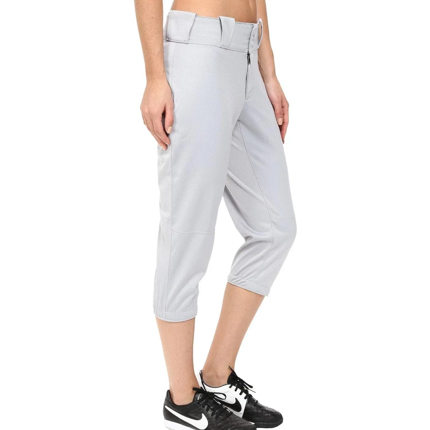 Женские спортивные брюки для софтбола Nike Diamond Invader, серые, с логотипом Swoosh, модель DSGL429, Grey — фото 2