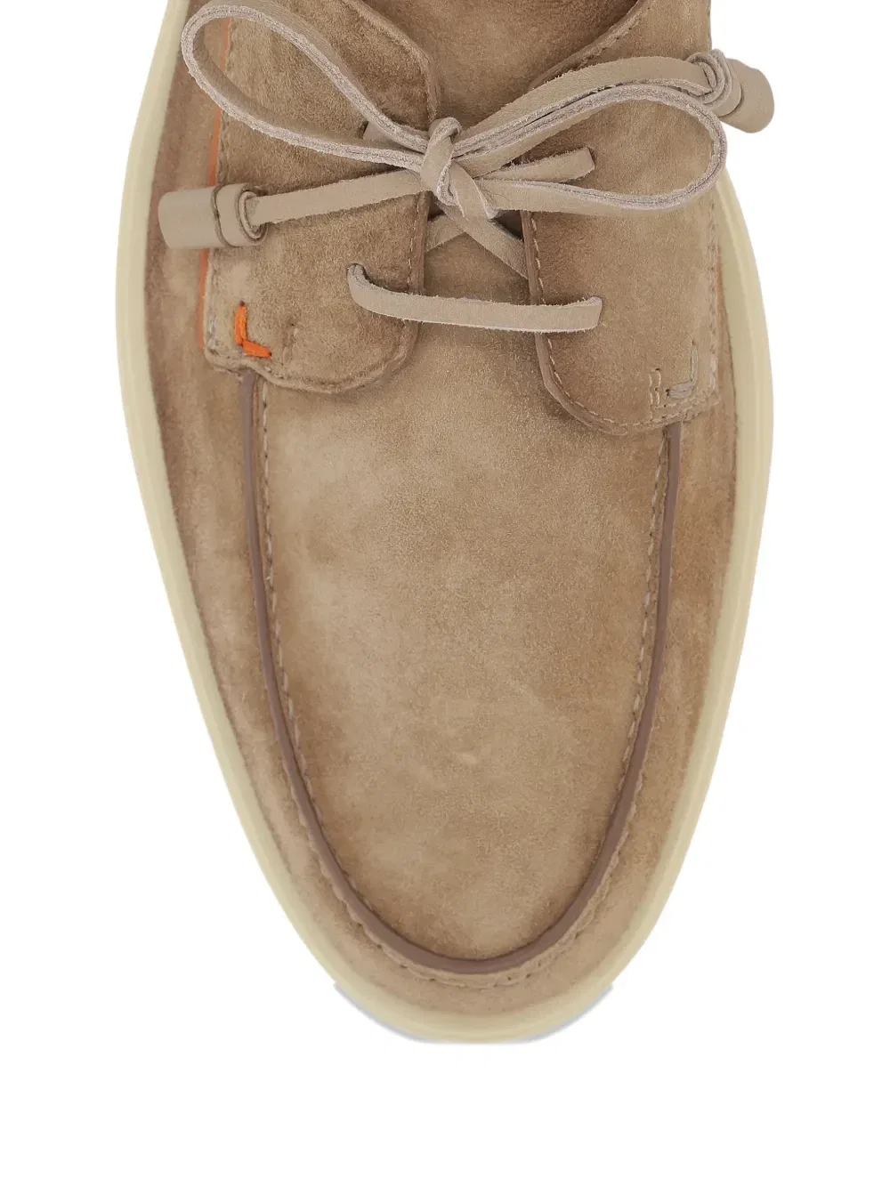 Лакированные замшевые топсайдеры Santoni, бежевый — фото 4