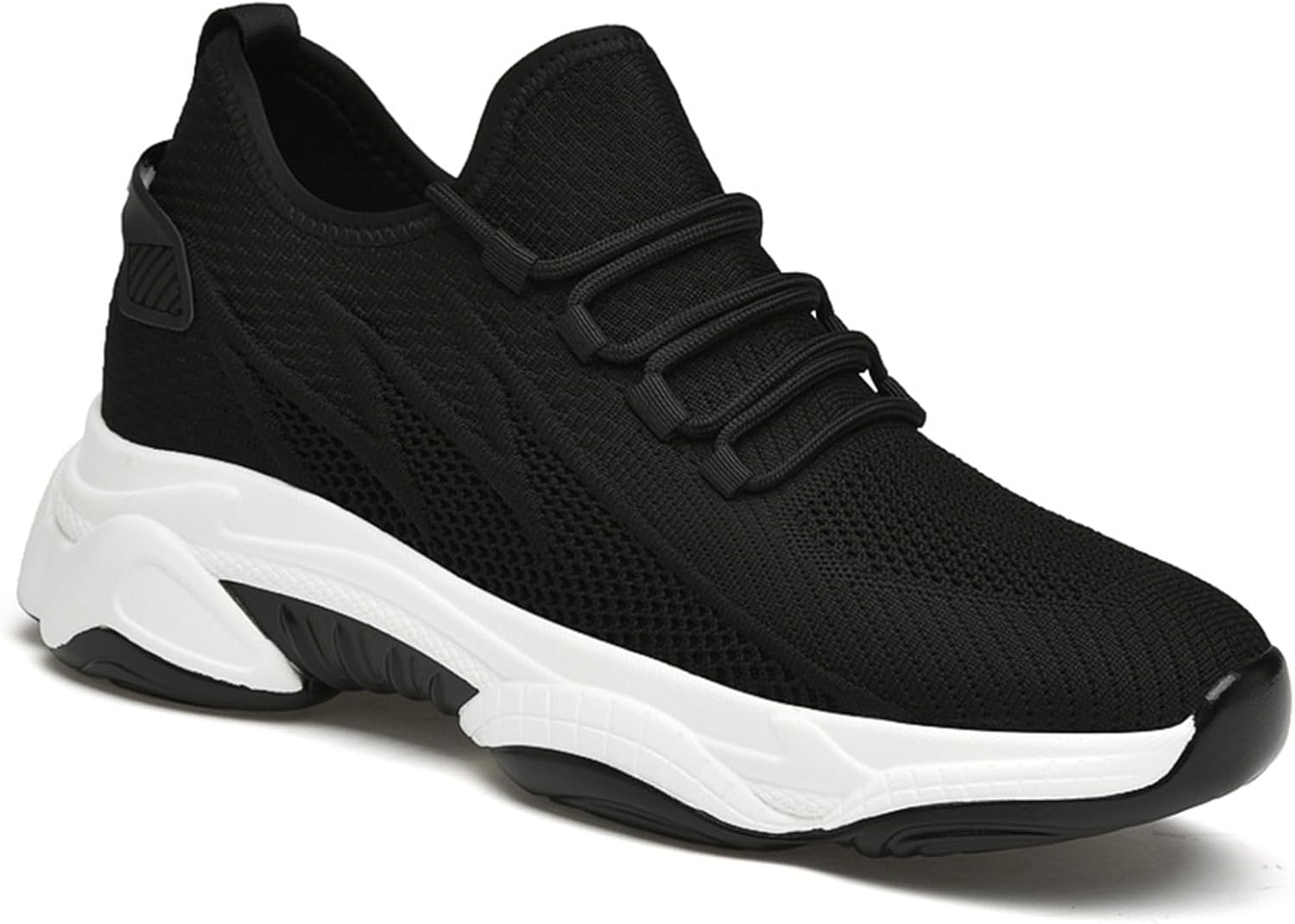 

Мужские кроссовки на скрытой платформе, дышащие, из сетки, легкие спортивные повседневные обувь для мужчин Generic, черный