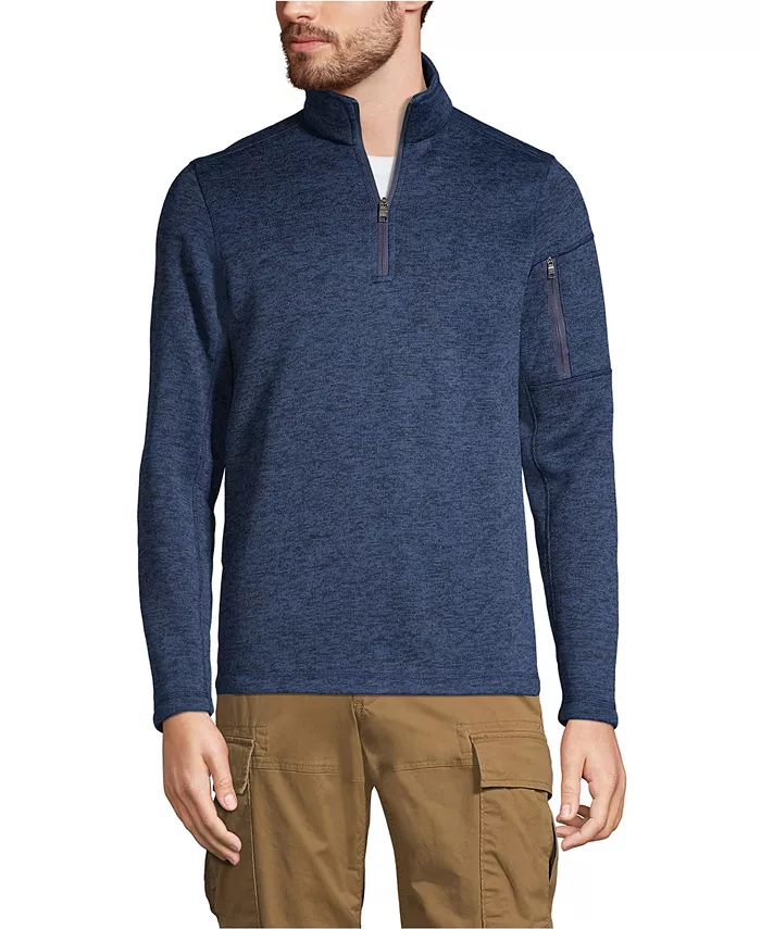 

Мужской свитер-полузип с флисовой подкладкой Pullover Lands' End, синий