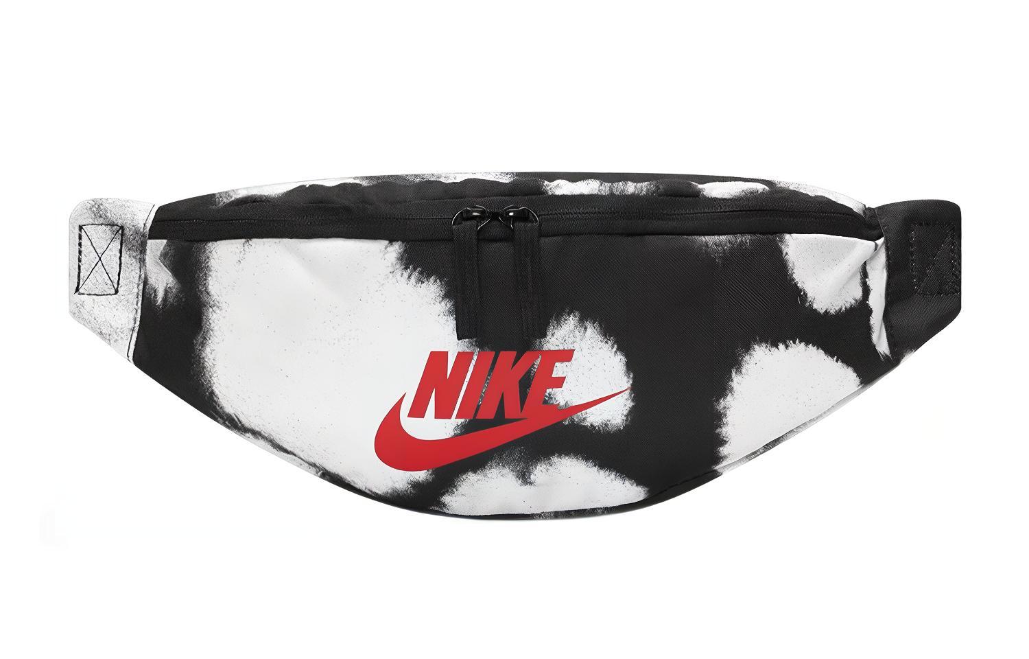 

Nike Поясная сумка Heritage из полиэстера, обычная, унисекс, черно-белая