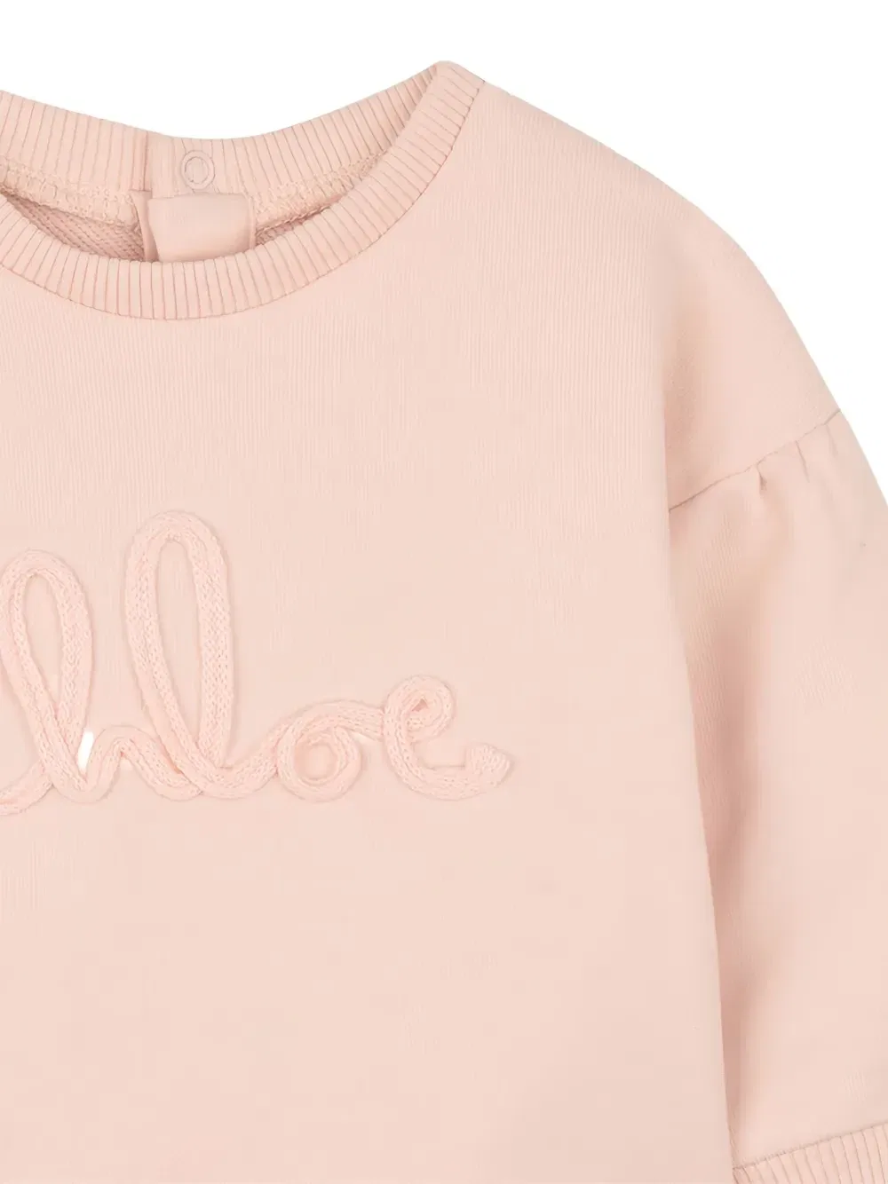 Свитшот с вышитым логотипом Chloé Kids, розовый — фото 3