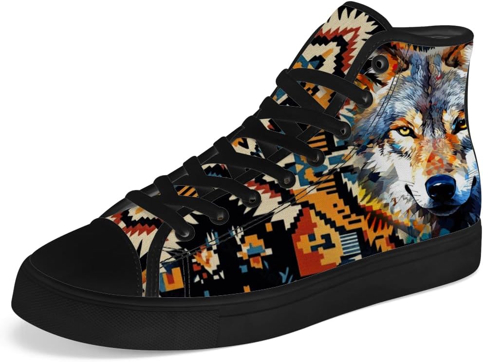 

Мужские и женские высокие кеды из холста Wolf, высокие кроссовки на шнуровке, повседневная обувь Chebing, 616 Brown