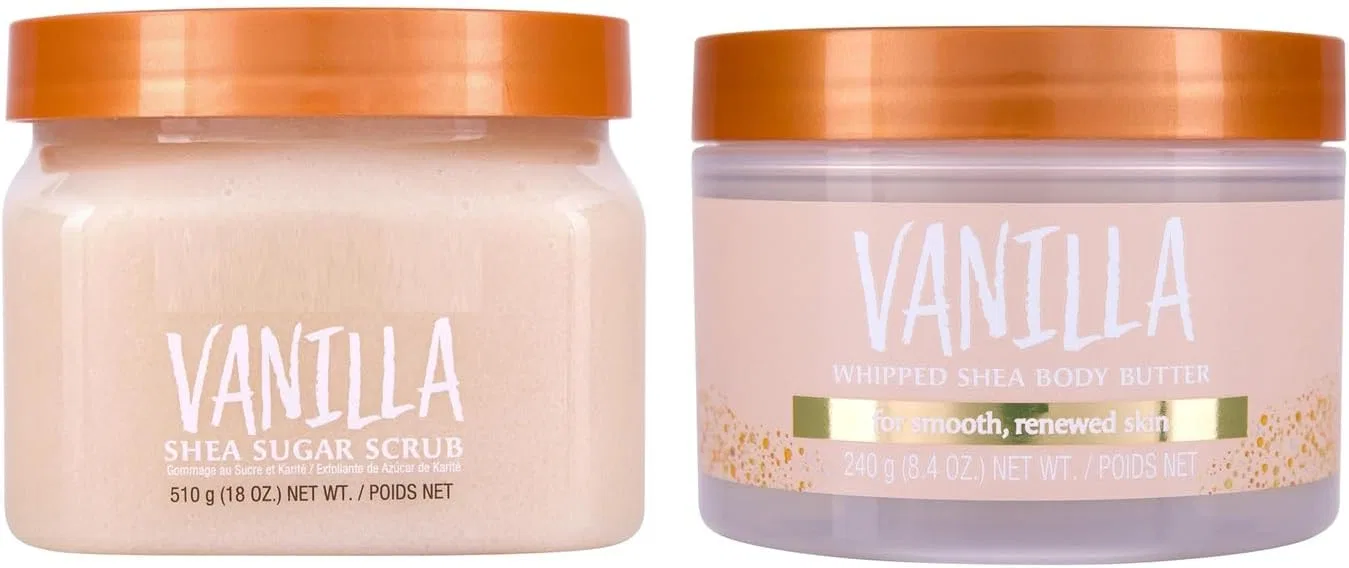 Скраб для тела с сахаром и маслом ши T.Hut Vanilla Shea 18oz + Масло для тела взбитое 8.5oz Generic