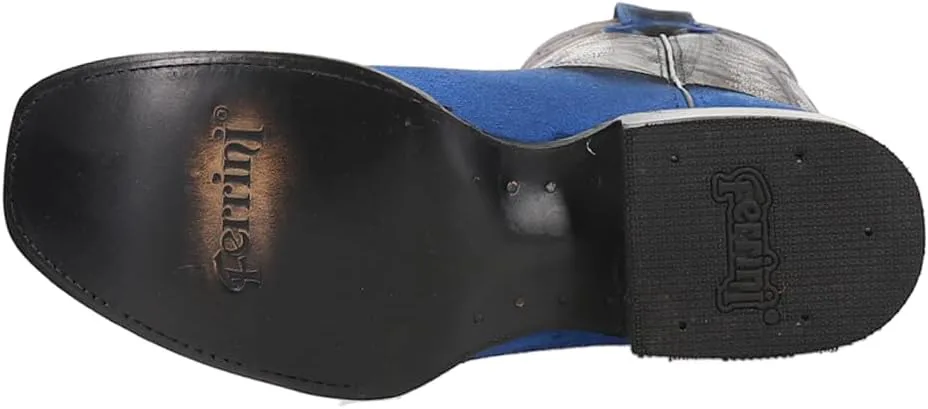 Мужские повседневные ботинки Ferrini Mens Roughrider с вышивкой, узкий квадратный носок - синие Ferrini Italia, синий