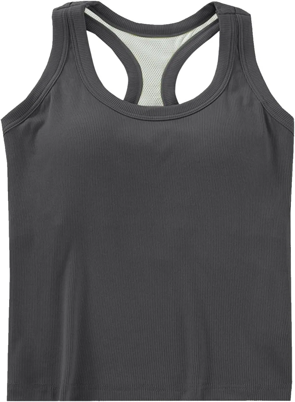 Женский топ с встроенным бюстгальтером, без рукавов, Dark Gray