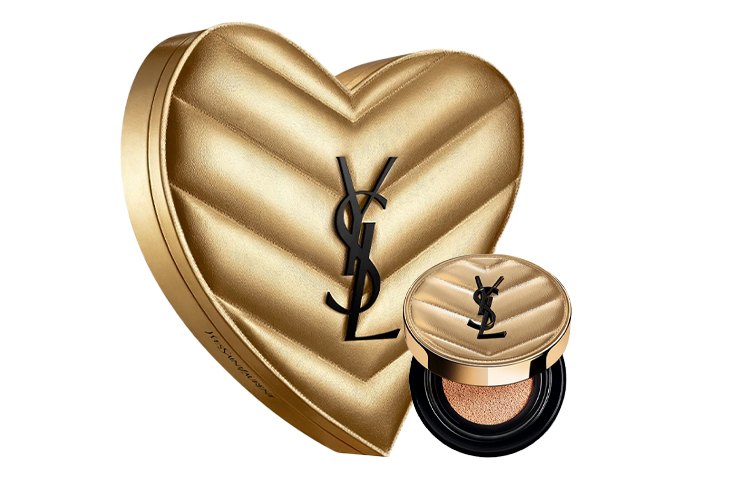 SAINT LAURENT Ограниченный Golden Air Cushion Heart Box Clear Dewy Skin тональная основа для коррекции тона кожи стойкая 14g — фото 4