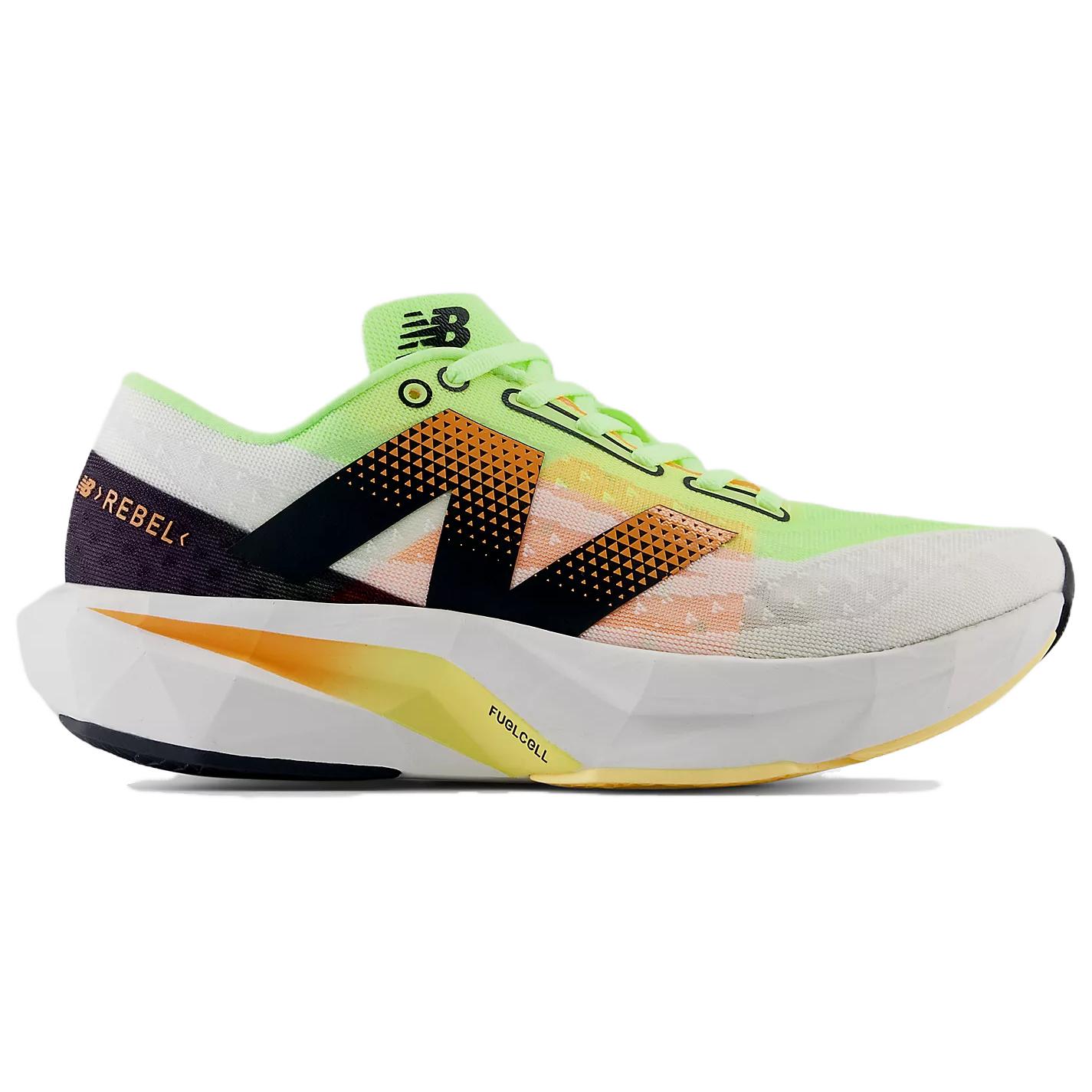 New Balance Фуэлселл Ребел V4 Бличд Лайм Гло Хот Манго — белый зеленый оранжевый, цвет White Green Orange — фото 2