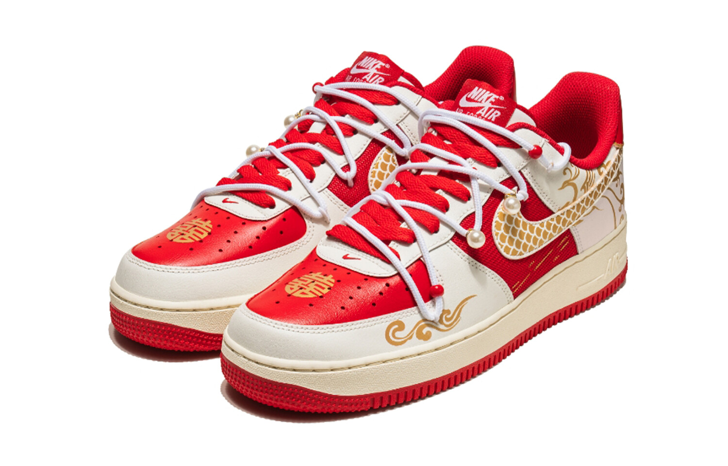 

Кроссовки Air Force 1 для скейтборда унисекс с низким верхом, золотистые Nike, красный