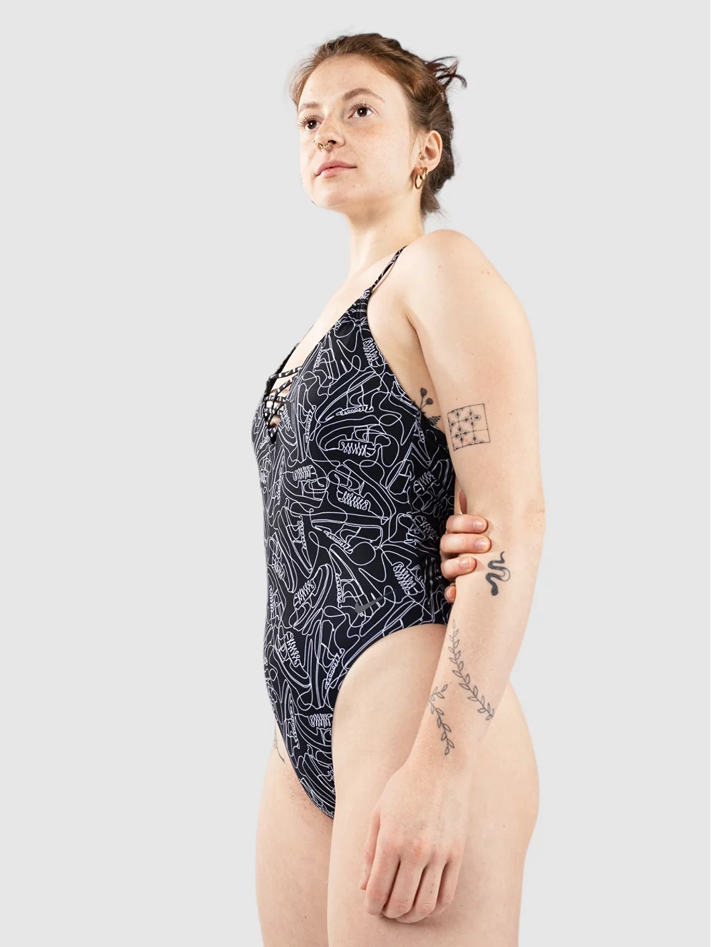 Купальник с перекрестной спинкой Nike Swim, черный — фото 3