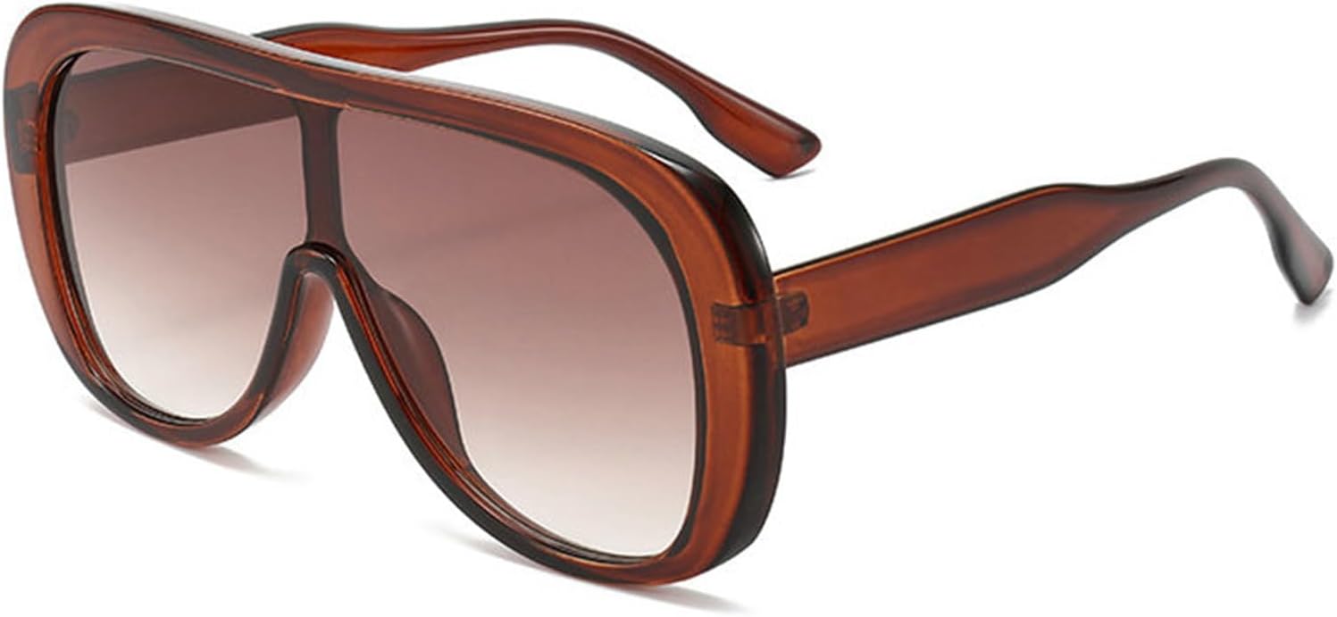 

Willochra Большие солнцезащитные очки-пилот для женщин, модные солнцезащитные очки в крупной оправе, цельные солнцезащитные очки-маска, модные овальные очки в оправе, Brown