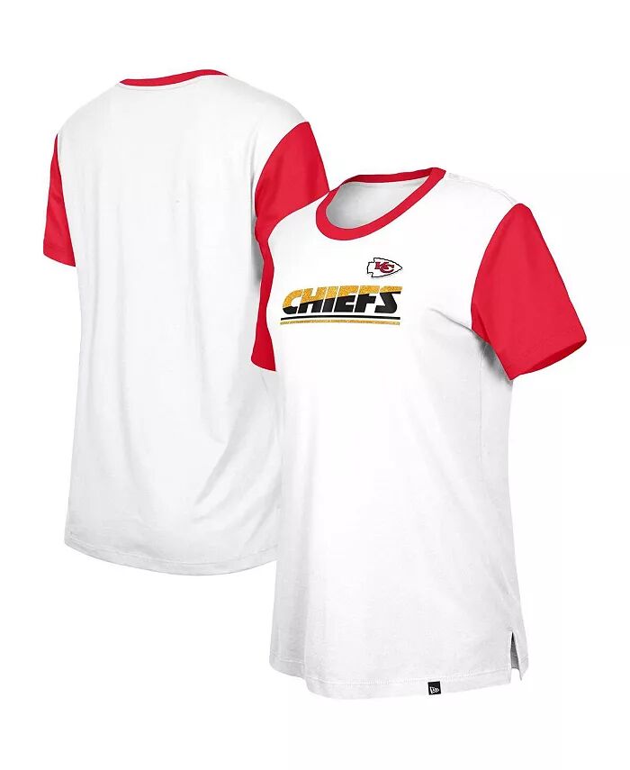 

Женская белая, красная футболка Kansas City Chiefs Third Down Colorblock New Era