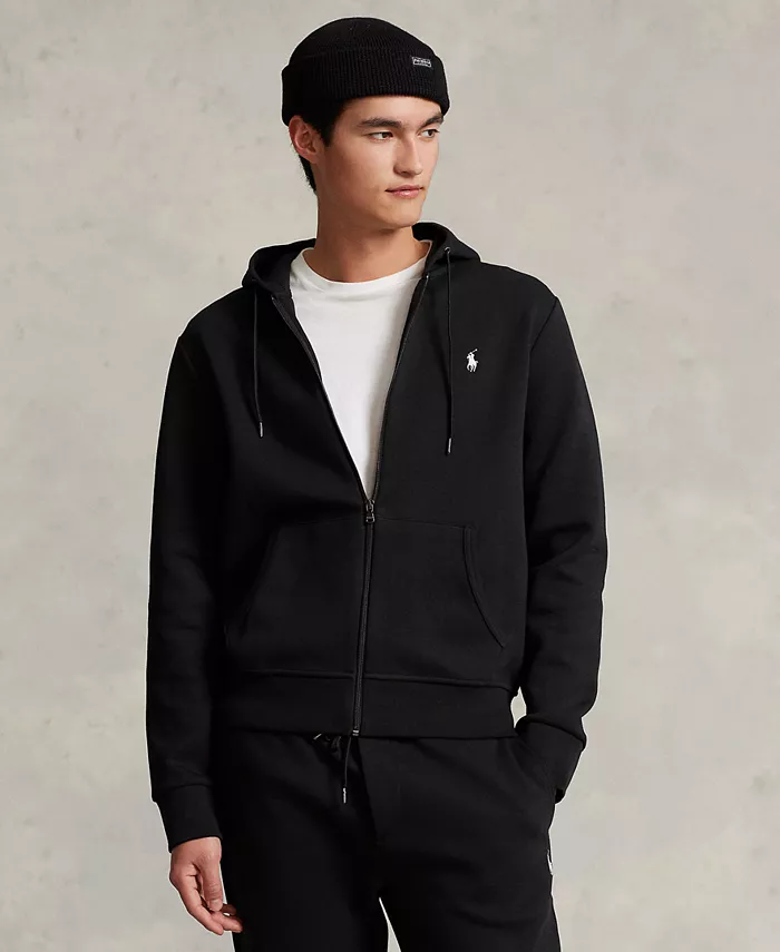 

Мужская худи на молнии из двойного трикотажа Polo Ralph Lauren, черный