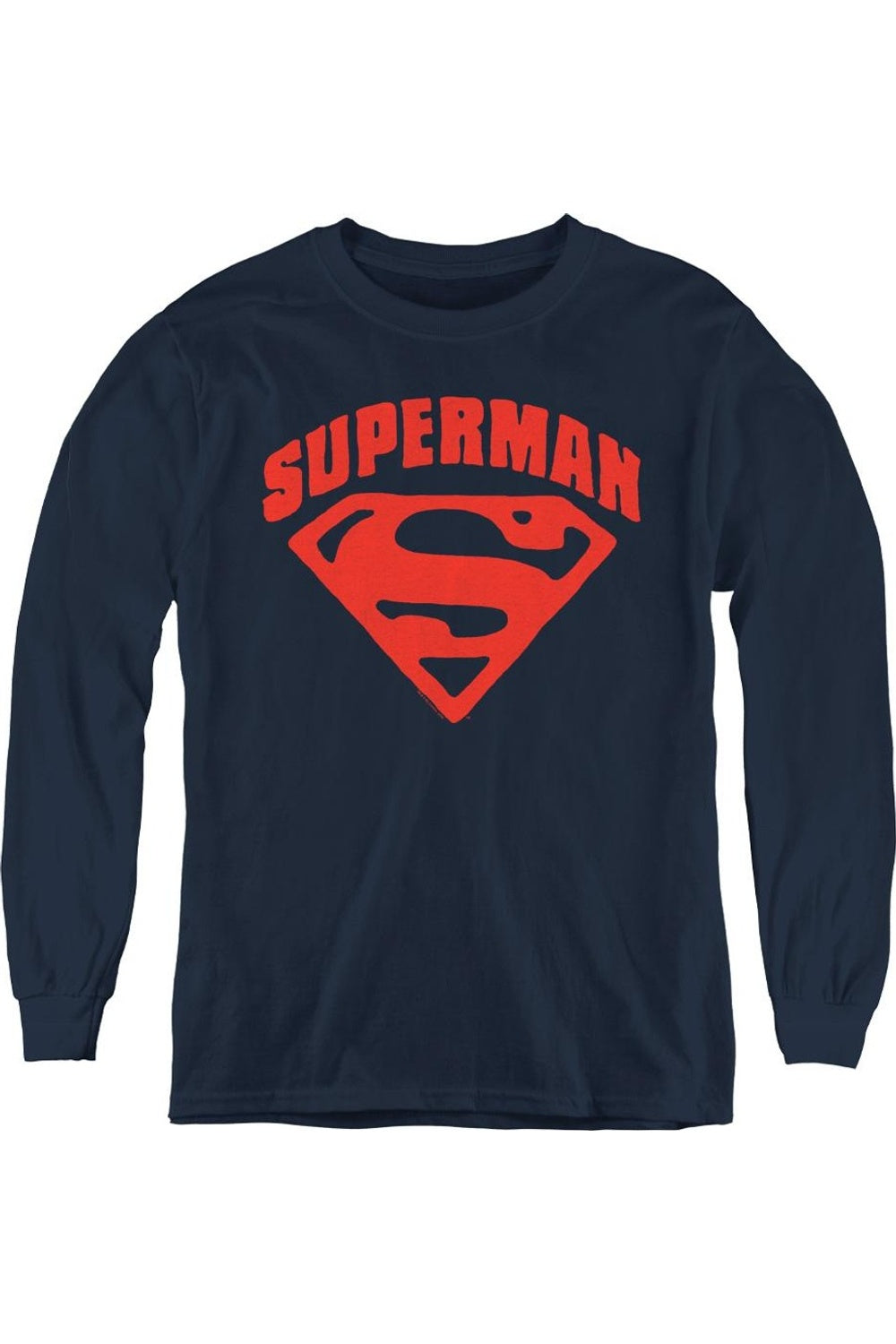 

Футболка с длинным рукавом Superman Super Shield для детей Gildan, темно-синий
