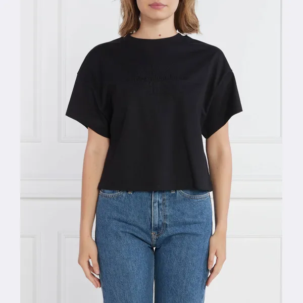 

Футболка оверсайз с тиснением монолога Calvin Klein, черный
