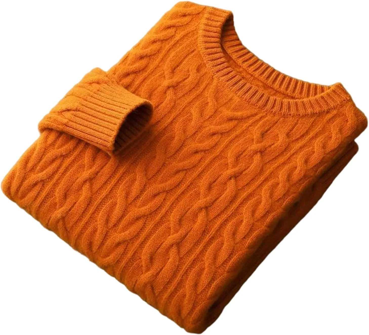 

Мужской повседневный свитер с косой вязкой и длинным рукавом