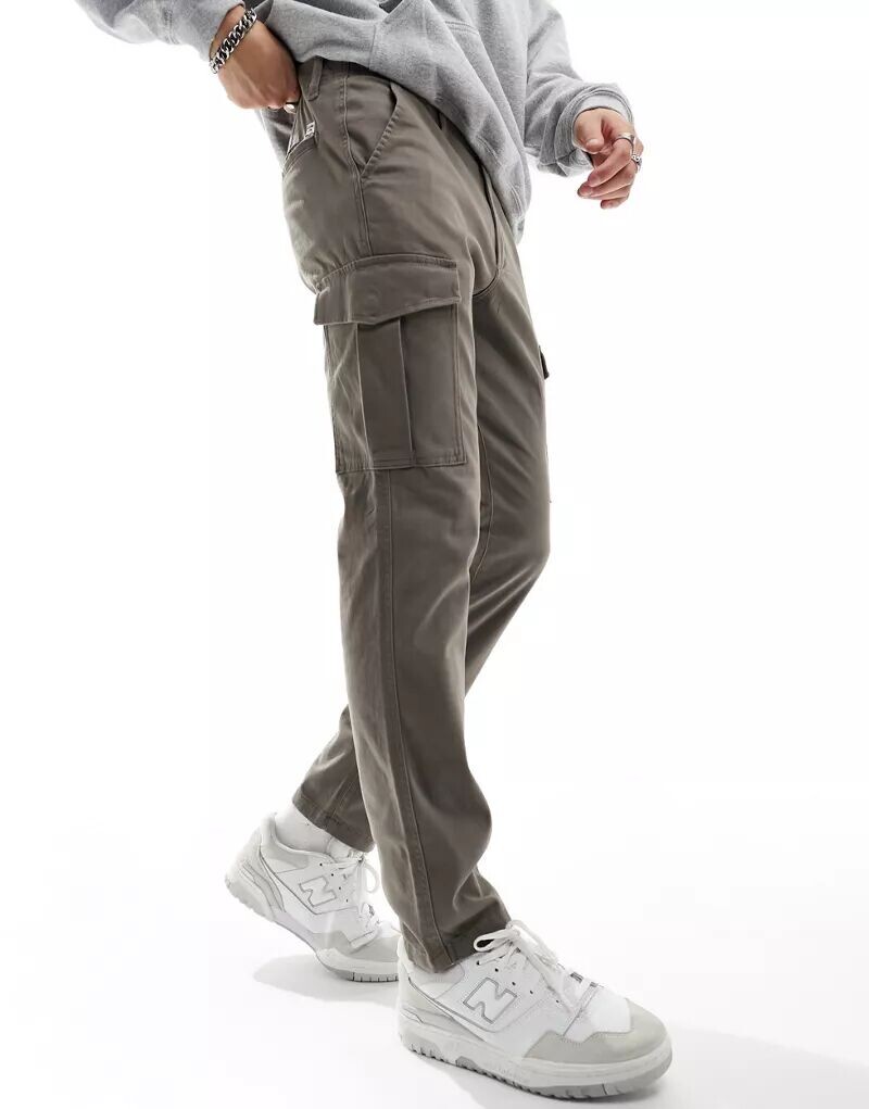 

Коричневые брюки карго без манжет Jack & Jones