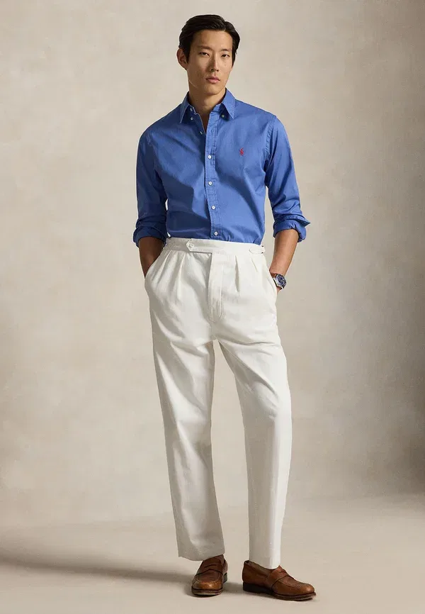 Рубашка Polo Ralph Lauren Custom Fit Featherweight Twill Shirt, цвет нима синий — фото 2