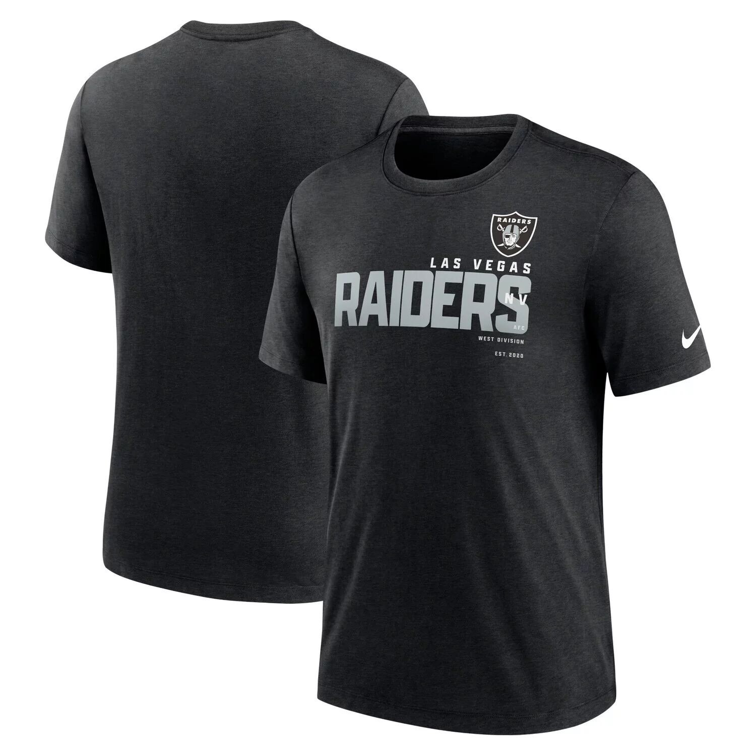 

Мужская черная футболка Heather Las Vegas Raiders Team Tri-Blend Nike, Черный, Мужская черная футболка Heather Las Vegas Raiders Team Tri-Blend Nike