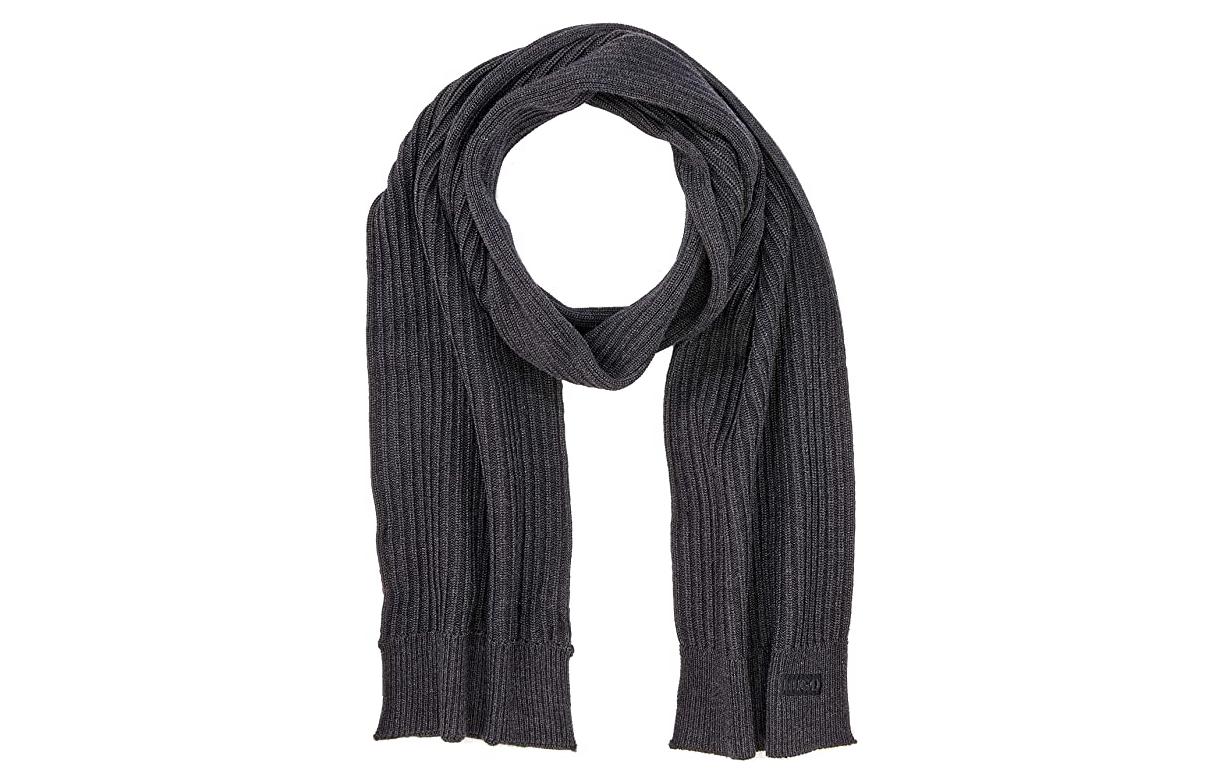 

Шарф вязаный мужской серый HUGO BOSS