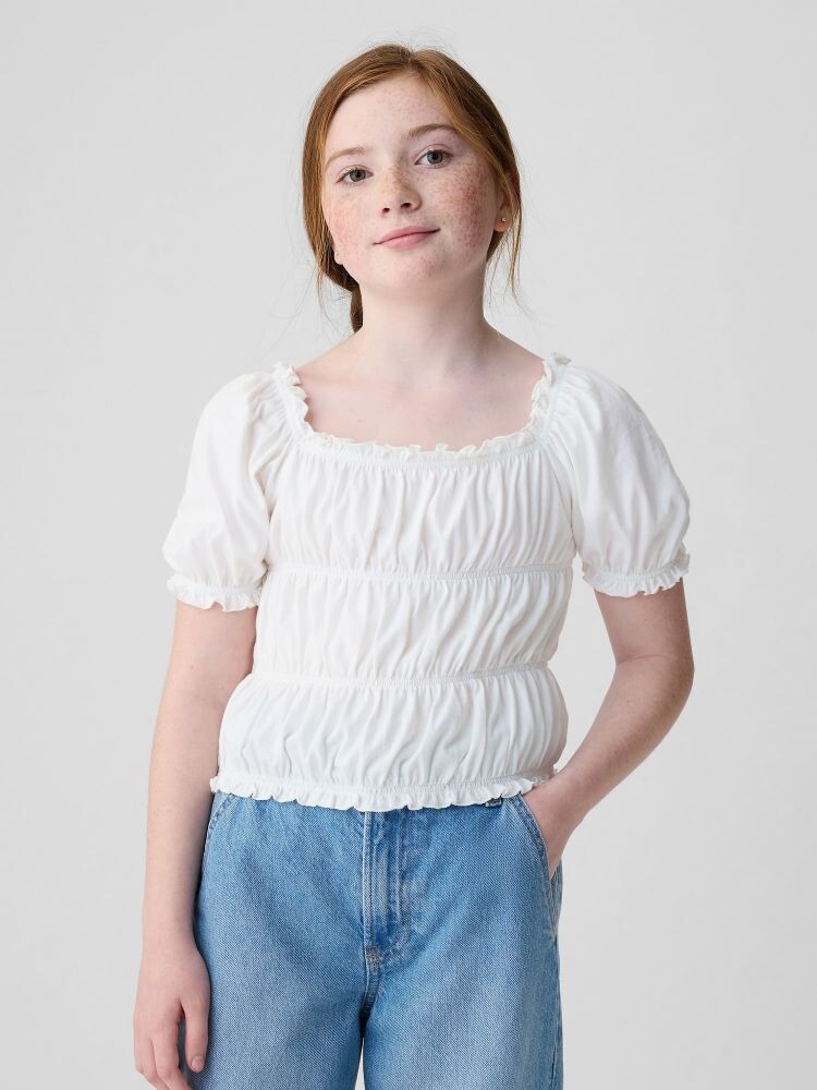 

Детский хлопковый топ Gap, белый