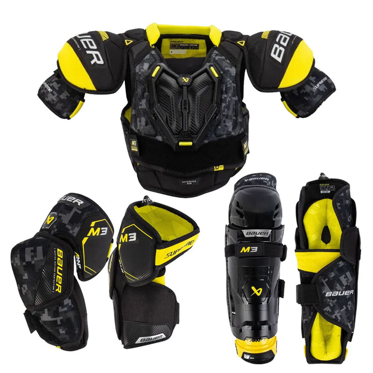 

BAUER Новая модель M3 хоккейная защита 3 в 1 для юниоров и взрослых: нагрудник, налокотники, щитки, размер M