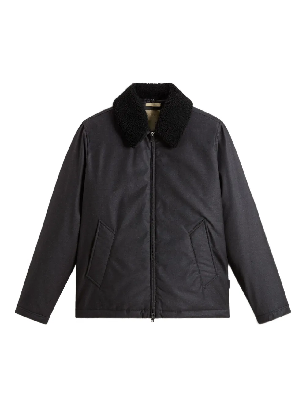 

Пуховик с воротником из шерпы WOOLRICH, серый