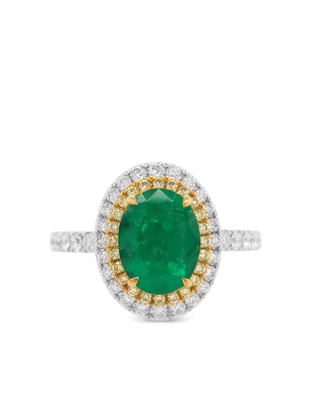 

Кольцо из белого золота с бриллиантами и изумрудом HYT Jewelry, серебяный