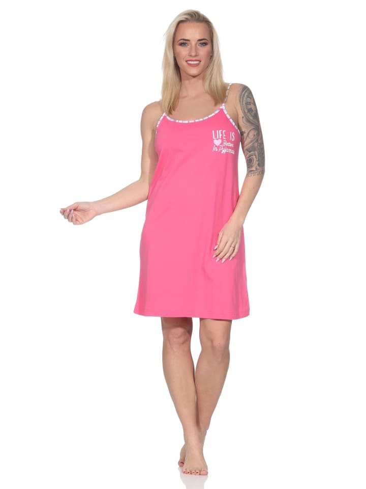 

Женская ночная рубашка Normann на тонких бретельках, размер плюс 125 215 667, розовый цвет NORMANN