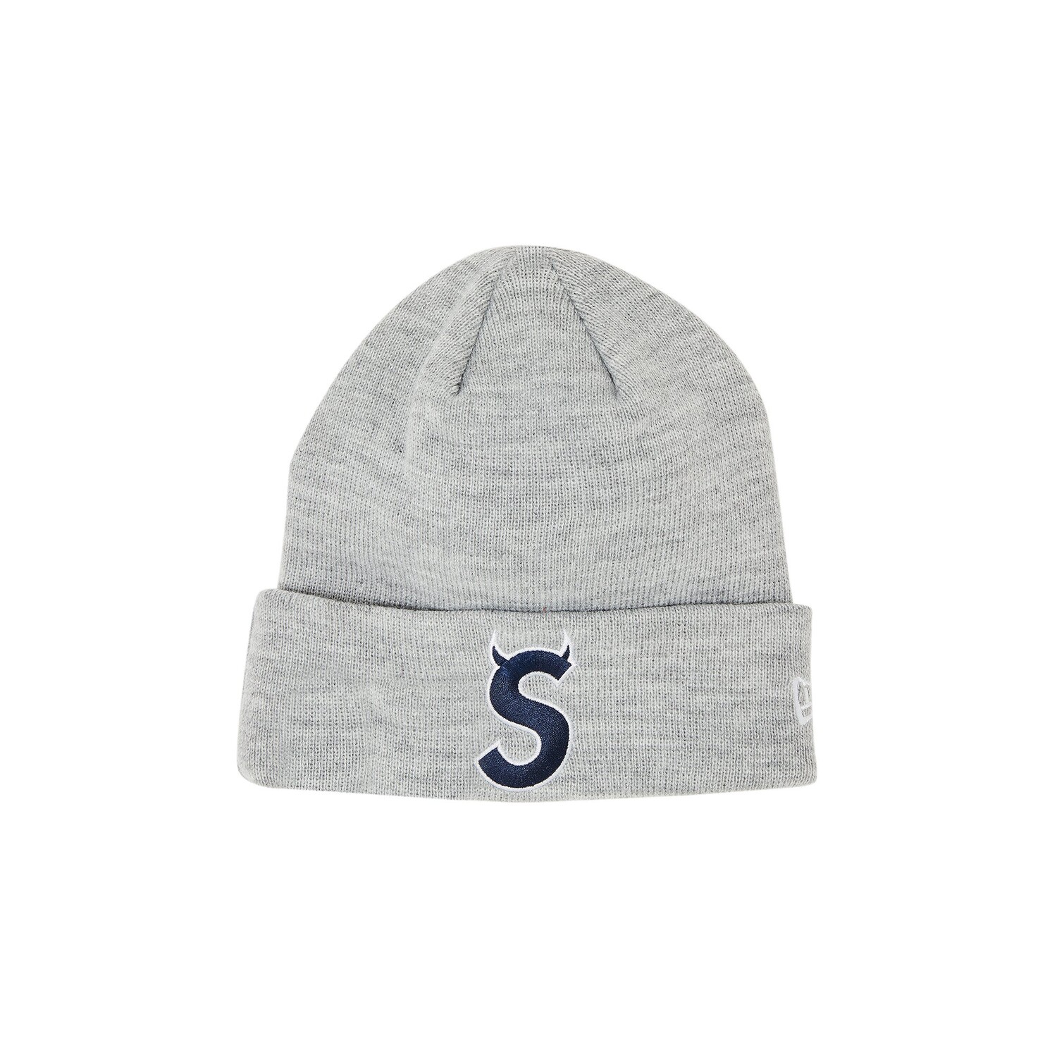 

Шапка-бини Supreme x New Era S с логотипом Heather Grey