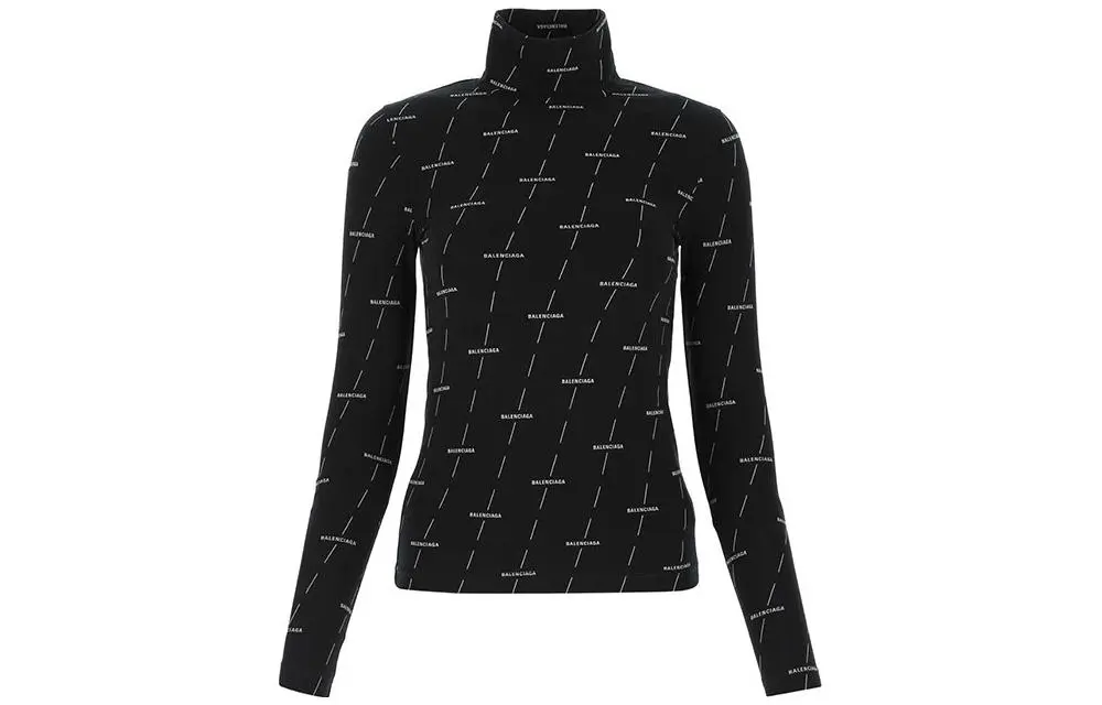 Водолазка женская Balenciaga с логотипом, черный