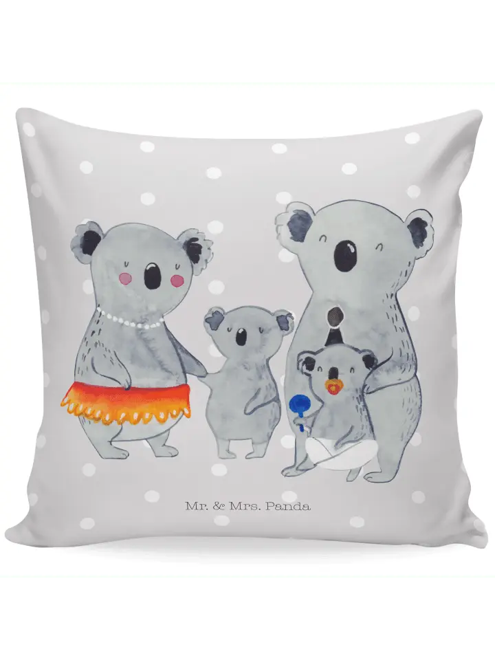 

Подушка Mr & Mrs Panda 40x40 Koala Familie, пастельно-серый