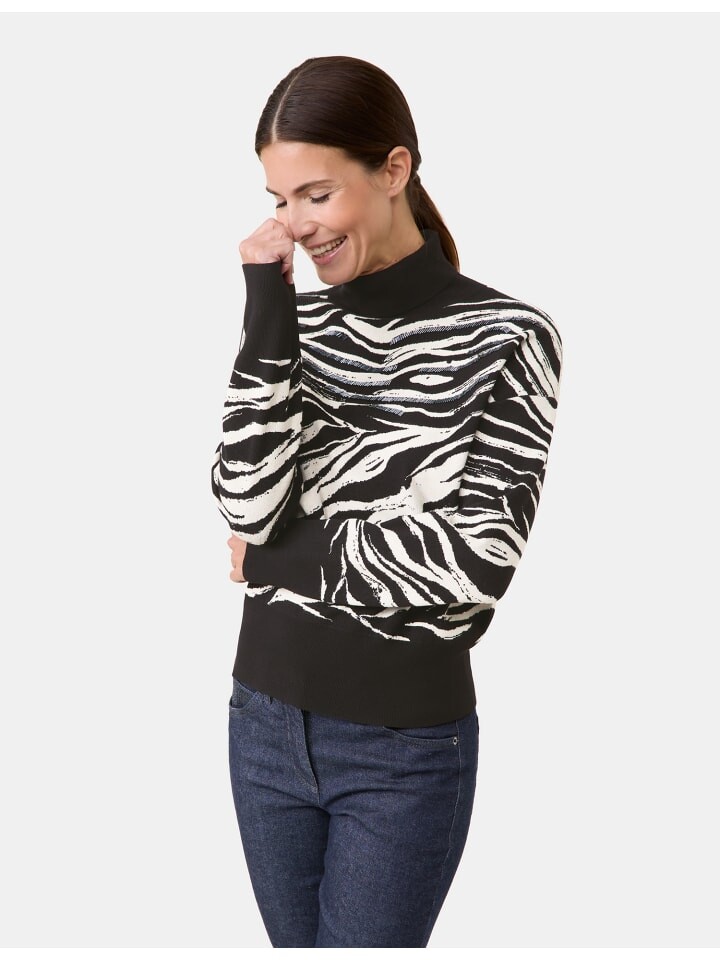 

Пуловер Gerry Weber Langarm Rundhals, цвет black/off white jaquard