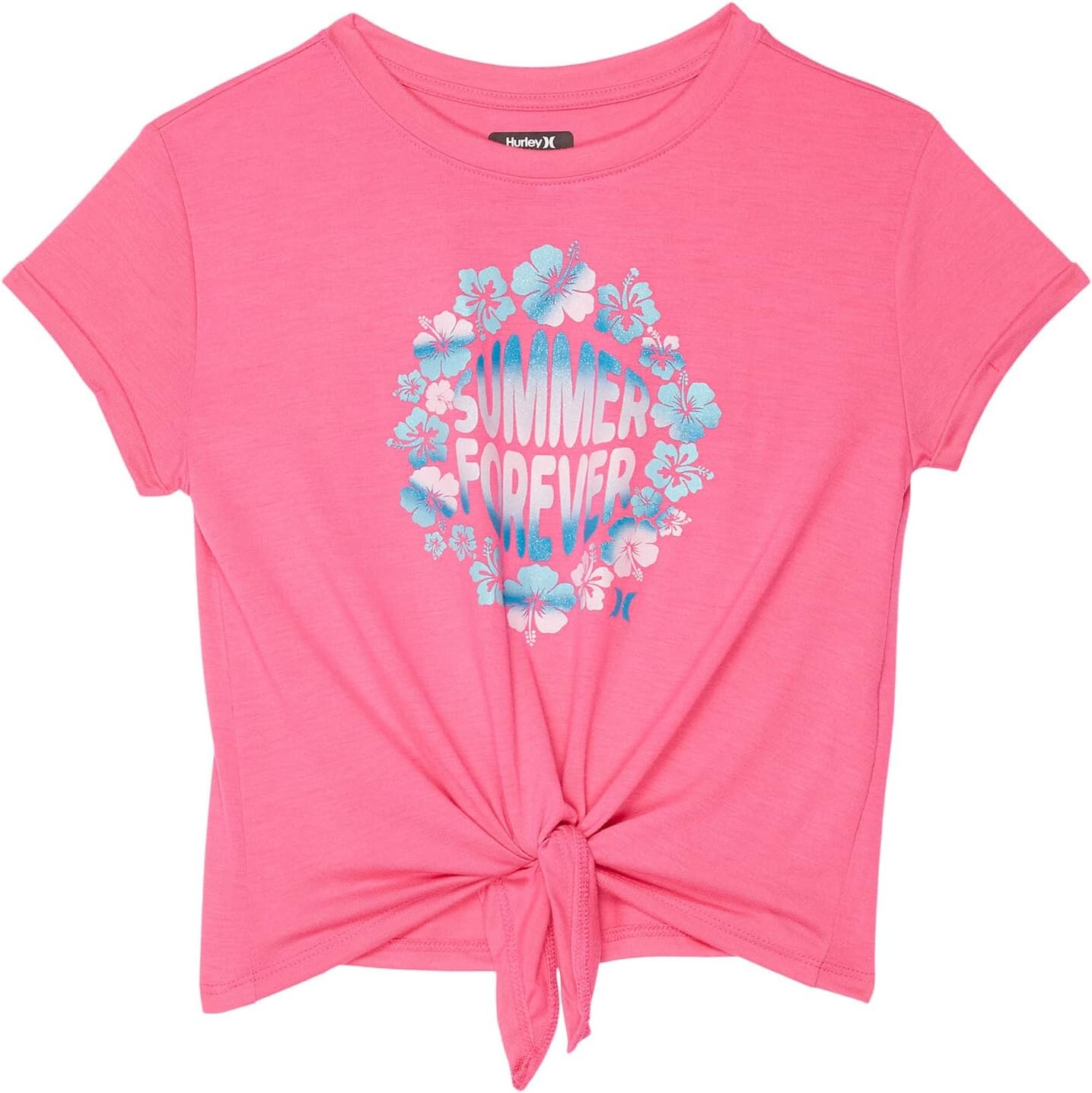 

Футболка Hurley Boxy Tie Front T-Shirt, цвет Hyper Pink