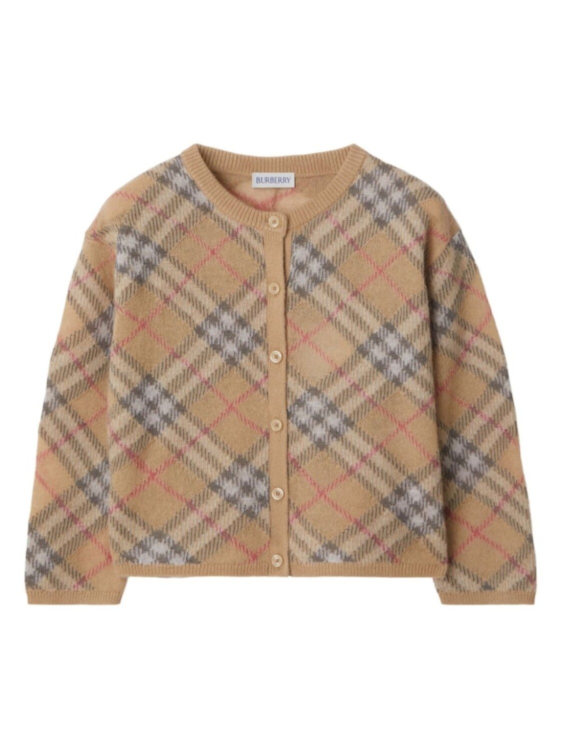 

Кардиган в клетку Burberry Kids, нейтральный цвет