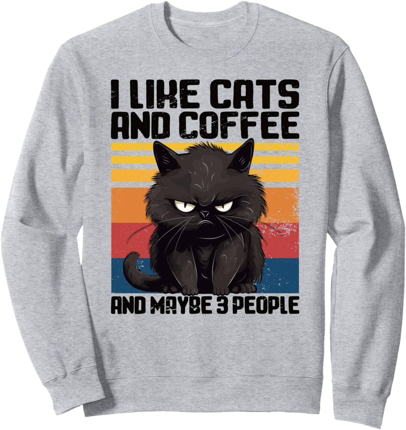 

Мне нравятся кошки, кофе и, возможно, три человека. Толстовка Funny Saying I Animals & Fun I Ladies & Gentlemen, серый